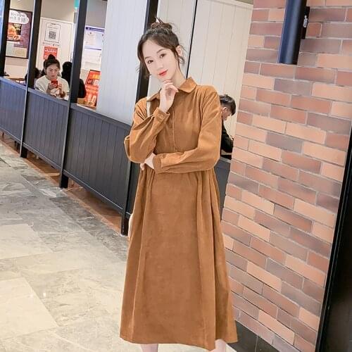 Comfortable maternity dress new maternity dress fashion spring and autumn mid-length loose corduroy maternity skirt