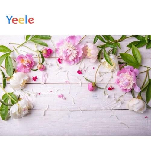 Yeele Vinyl Flowers Wood Board Children Birthday Party Photography Backdrop Wedding Photographic Background For Photo Studio