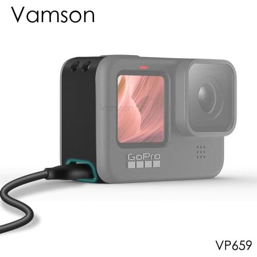 Protective Cover for Gopro Hero 9 Black Battery Case Cover Type-C Charging Port Adapter Vlog Accessory for Gopro 9 VP659