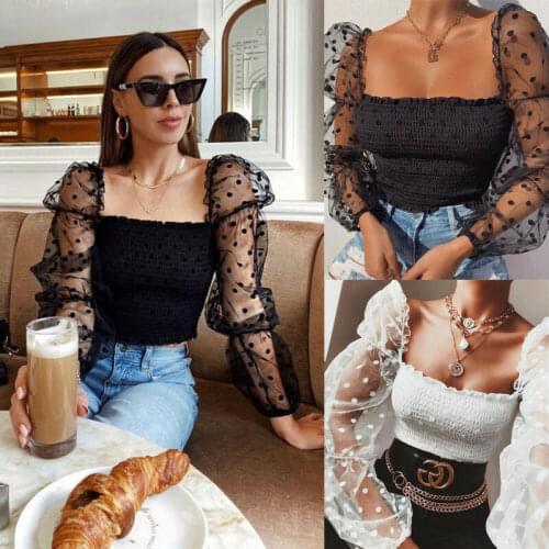 Women Off Shoulder Casual Wave Point Top Long Sleeve T-Shirt