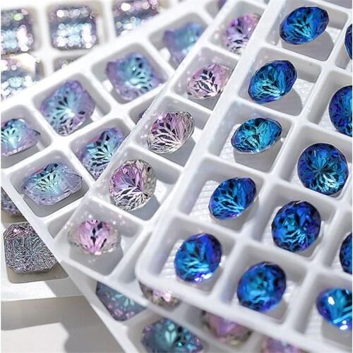 10mm Gem flower Fancy stone k9 Glass Lotus Round Stones strass Rhinestones Loose Beads crystal DIY Nail & Accessories