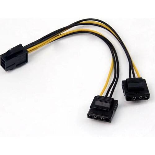 10pcs 6pin Female Graphics Card GPU to Molex IDE Dual 2 x 4pin Female to Power Supply cable PCIe PCI-e 6 pin male to 4pin Female