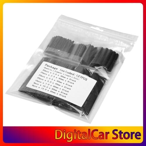 127pcs Car Electrical Cable Heat Shrink Tube Environmental Protection Flame-retardant Tubing Wrap Sleeve Assorted Kit