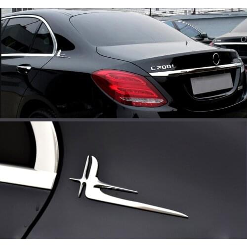 2pcs Car Accessories Body Sides Fender Decoration Stickers for GLC E C Class W205 CLA CLS C200 C300 Emblem Trim