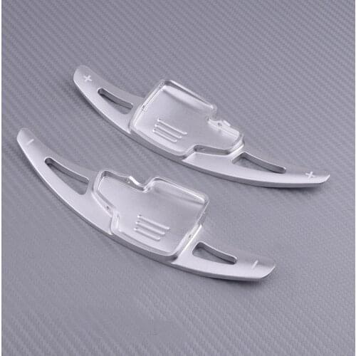 2pcs Silver Steering Wheel Shift Paddle Shifter Extension Aluminum Alloy Fit For Ford Ecosport Focus Kuga 2018 2019