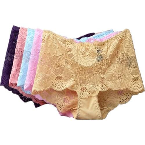 3pcs/lot Sexy Lace Panties Women Underwear Seamless Lingerie Briefs Set High-rise Cotton Hip Up Underpants Female Pants #F
