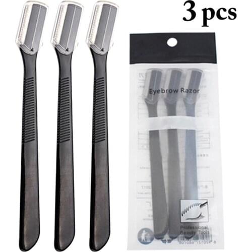 3PCS Eyebrow Razor Precision Portable Painless Eyebrow Shaver Facial Razor Hair Remover Set For Makeup Cosmetic Kit Tool