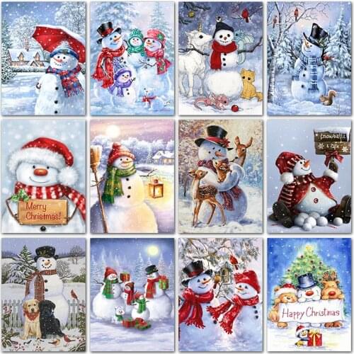 5D Diamond Painting snowman Christmas home decor Santa Claus Full Square&Round Diamond mosaic Diamond embroidery Cross stitch