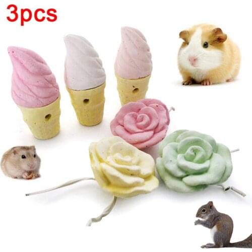 80% Hot Sales!!! 3Pcs Pet Hamster Rabbit Minerals Teeth Grinding Stone Molar Chew Toy