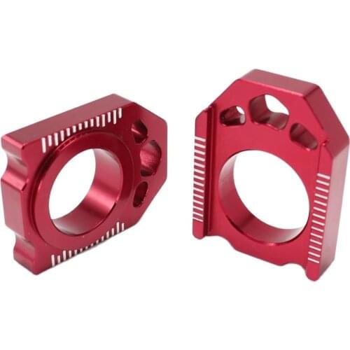 BILLET ALUMINUM REAR CHAIN ADJUSTER AXLE BLOCKS FOR CR125R 250R CRF250R CRF250X CRF250 CRF450R CRF450X CRF450 DIRT BIKE