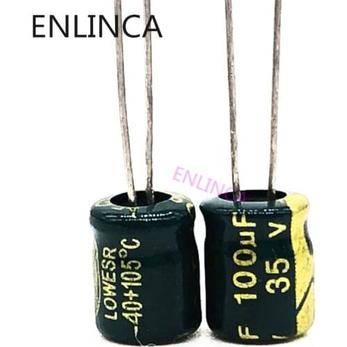 20pcs/lot S31 Low ESR/Impedance high frequency 35v 100UF aluminum electrolytic capacitor size 6*7 100UF35V 20