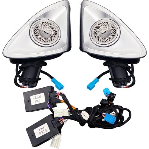 Car Audio 4D Rotation Tweeter Decoration For Mercedes Benz W223 Front Door Speaker LED Ambient Light 3/12/64 Colors