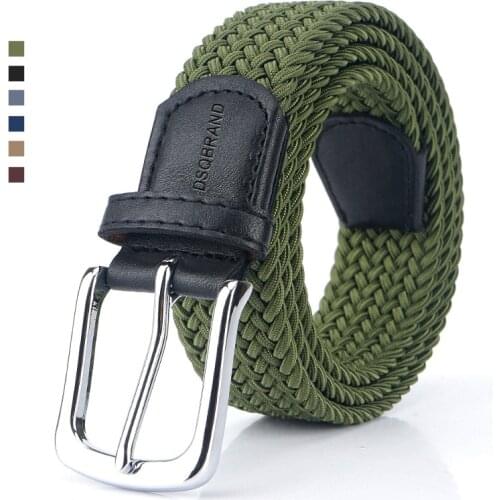 DSQBRAND Canvas belt without hole pin buckle + DSQ letter embossing design with elastic elastic fashion mens and womens belts