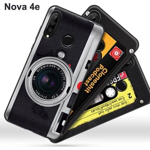 For Huawei Nova 4e Case retro camera phone soft silicone TPU Case Cover For Huawei Nova4e Protective Shell Nova 4 e back casing