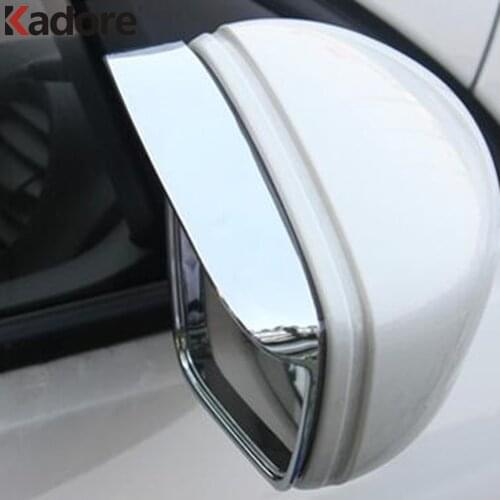 For Volvo XC60 XC 60 2018 2019 Chrome Car Rearview Side Glass Mirror Trim Frame Rain Shield Sun Visor Shade Eyebrow Styling