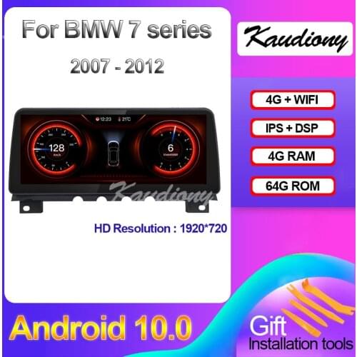Kaudiony 12.5" Android 10 For BMW 7 series F01 F02 Car Multimedia Player Navigation Auto Radio GPS 4G BT Music stereo 2007-2012