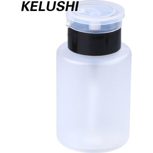 KELUSHI a Lot 10pcs 160mL White Plastic Nail Polish Remover Graduated Liquid Alcohol Dispensing Bottle Leakproof Pump Cap