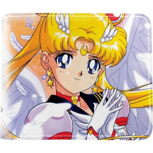 Japanese Anime Cartoon Sailor Crystal Wallet Short Purse With Coin Pocket Card Holder
