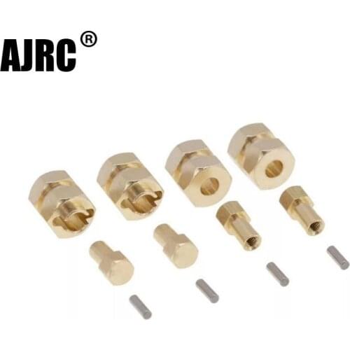 Brass Extended 7mm Hex Wheel Hubs 8mm Thick For Axial Scx24 Upgrades 1/24 Scx24 rc Crawler Car Extend Track Width 5mm