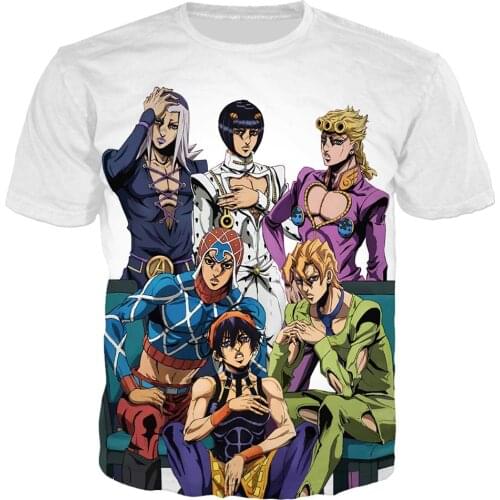 2021 Hot Anime 3D JoJo Bizarre Adventure Men/women New Fashion Printed T-shirts Streetwear Tops Tee