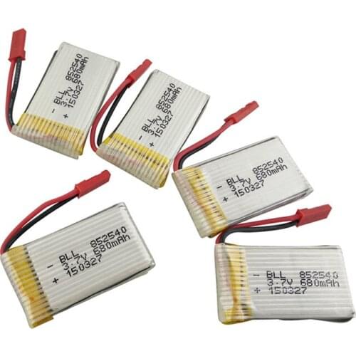 Battery 5pcs 3.7V 680mAh LiPo Battery FY550 F550 MJX X400 X800 JXD 509G 509W Four Axis Battery Battery DIY Model Battery
