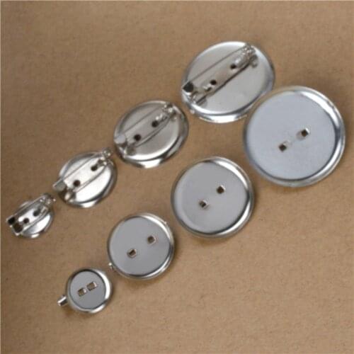 50pc Metal Cabochon Iron Basic Round Brooch Bar Pin Blank Backs Base Clasp Setting Findings For Diy Jewelry Making Accessory