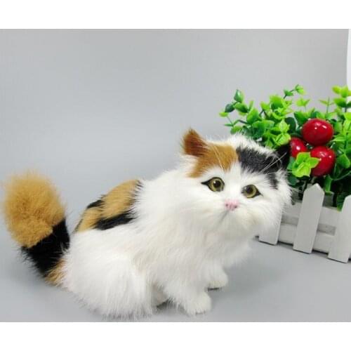 Cute simulation cat toy polyethylene & furs colourful cat doll gift about 16x12x18cm 2357