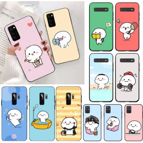 Cute Quby Sticker Phone Case For Samsung Galaxy S21 Plus Ultra S20 FE M11 S8 S9 plus S10 5G lite 2020