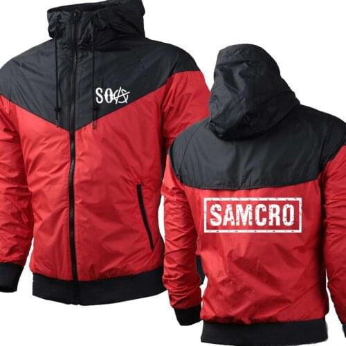 SOA Sons of anarchy the child SAMCRO Printed Fashion Mens Jacket pullover Cotton Hip Hop casual Mens Hoodies
