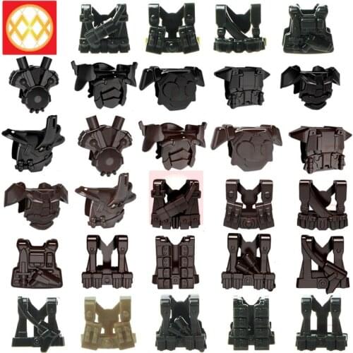 10pcs/lot Military Swat Police Soldier Gunner Vest Army Armor Part Building Blocks War MOC Weapons Accessories Bricks Gifts Toys