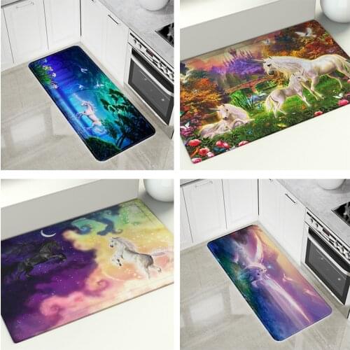 Flying Horse Floor Mat Dream Home Kitchen Living Room Bedroom Bathroom Anti Slip Door Area Rugs Unicorn Pattern Print Carpet