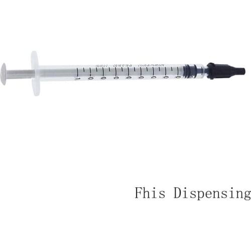 New Dispensing Syringes 1cc 1ml Plastic with Tip Black Cap Pack of 10