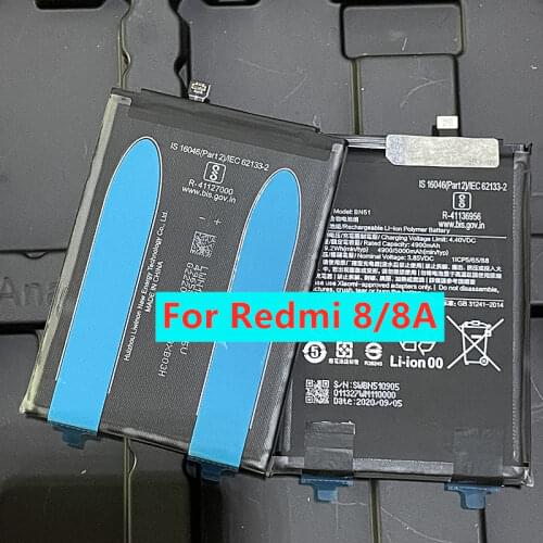 New High quality BN51 real 5000mAh Battery For Xiaomi Redmi 8 8A Battery + Free Tools