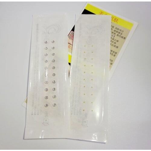 24K Gold Ear Seeds Clear Crystal Gem Stone Magnetic Bead Clear Tape Auricular Sticker Ear SEEDS Ear Acupuncture