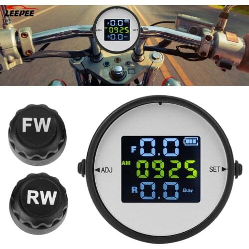 Moto TPMS With USB External Sensors Waterproof LCD Display Tyre Pressure Monitor System Wireless