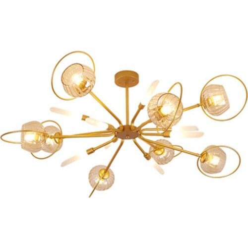 Nordic Simple Glass Lampshades Led Ceiling Chandelier Spark Led Chandelier Lighting For Living Room Lustre Gold / Black Lamp