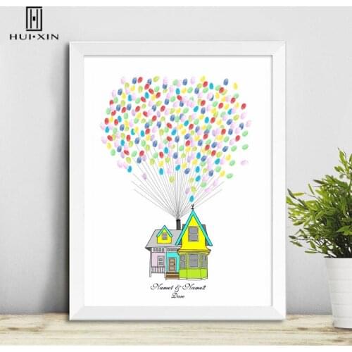 Fresh House Of Love Fingerprint DIY Signature Guest Book Free Personalize for Family Party Wedding Ceremony Birthday Decor