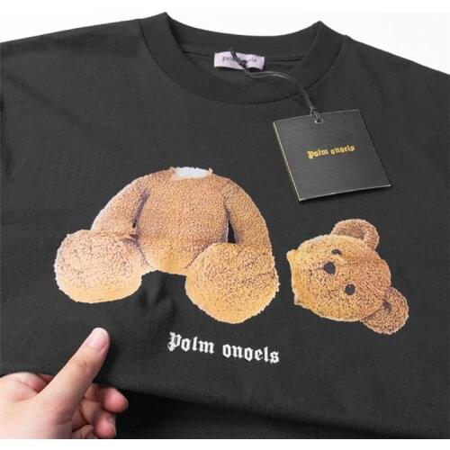 Palm Angels bear short-sleeved men and women couple loose T-shirt high street hip-hop