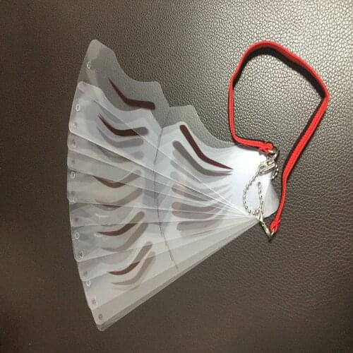 12 Pairs Plastic Eyebrow Tattoo Stencils Microblading Reusable Makeup Brow Measure Eyebrow Guide Ruler Permanent Tools