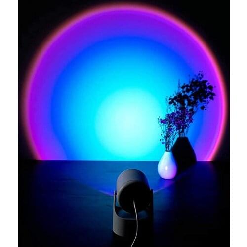 USB Sunset Projector 5W 180 Degree Rotation Atmosphere Sunset Creative Lamp Bedroom Decoration LED Light Shop Wall Decor Gift