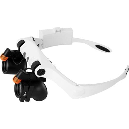 3X 4X 5X 6X 7X 10X LED Magnifier Interchangeable Lens Glasses Magnifier Cold Warm Light Magnifying Glass Mechanical Repair Loupe