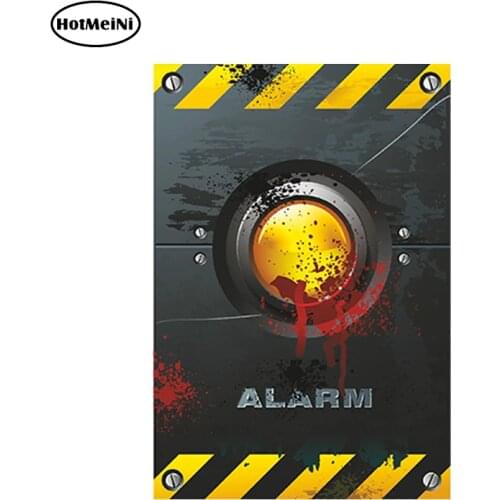HotMeiNi 13cm X 9.1cm Car Styling Car Sticker ALARM DANGER VINYL STICKER Bumper Window Trunk Decal Waterproof DIY Accessories