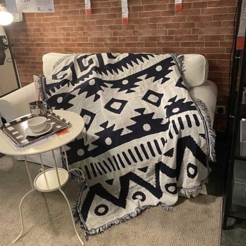 Sofa Knitted Thread Throw Blanket With Tassel for Bed Office Car Travel Wall Tapestry Decor Table Cloth Floor Mat Bedspread