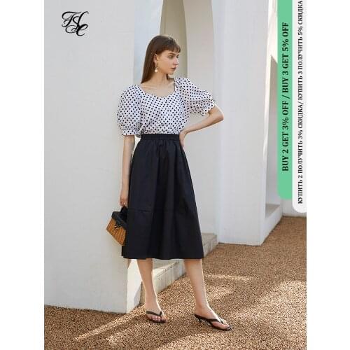 FANSILANEN Office Lady 100% Cotton French Retro Shirt Women Summer Short Sleeve Polka Dot Square Collar Top Womens Loose Shirt