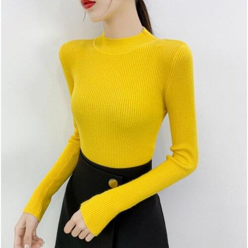 2021 Autumn Winter Women Turtleneck Pullovers Sweater Knitted Sexy Elasticity Casual Jumper Fashion Slim Warm Female Sweaters