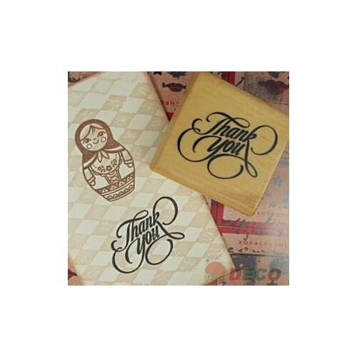 1PC/lot Vintage style "Thank you" stamp wood stamps Gift stamp school supplies (ss-893)
