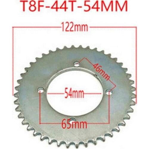 44Tooth 44T T8F 54MM Rear Sprocket Mini Moto ATV Quad Dirt Pit Pocket Bike Cross 47cc 49cc Parts Electric Scooter