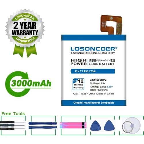 LOSONCOER Battery 3000mAh LIS1499ERPC Battery For Sony Ericsson Xperia T TL LT30 LT30A LT30P LT30H LT30i S36H C2104 C2105