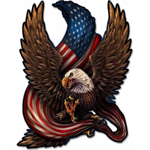 B0738# Self-adhesive Decal United States Bald Eagle Car Sticker Waterproof Auto Decors on Bumper Rear Window Laptop Trolly Case