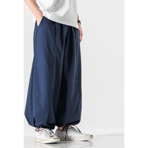 Streetwear Mens Harem Pants Cotton Linen Casual Trousers Men Fashion Woman Jogging Pants Big Size Loose Sweatpants High Quality